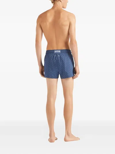 Vilebrequin Fishnet-print Swim Shorts In Blue
