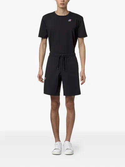 K-way Drawstring Logo-detail Track Shorts In Black