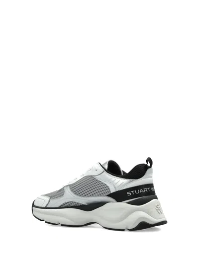 Stuart Weitzman Logo-embellished Sneakers In White