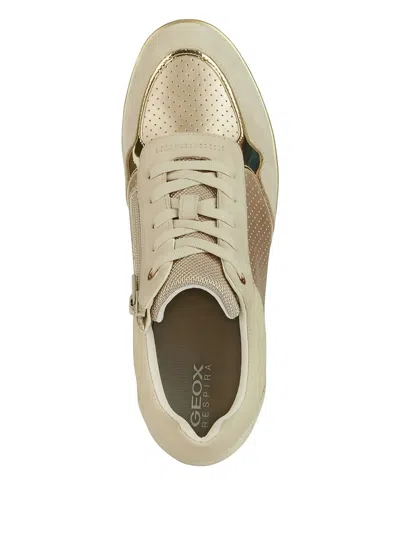 Geox Ilde Wedge Perforated Sneakers In Gold