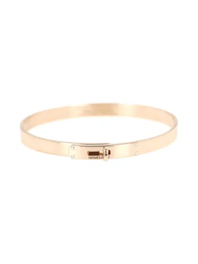 Pre-owned Hermes Pink Gold Kelly Diamond Bracelet