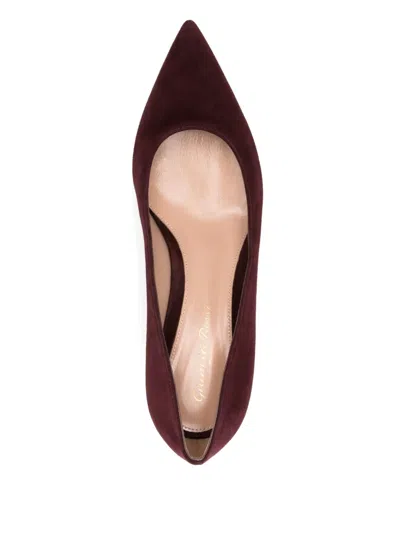 Gianvito Rossi Pointed Toe Block Heel Suede Pumps