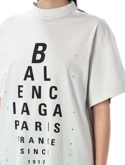Balenciaga White T-shirt With Logo Printed On The Front And Torn Details In Cotton Woman In White