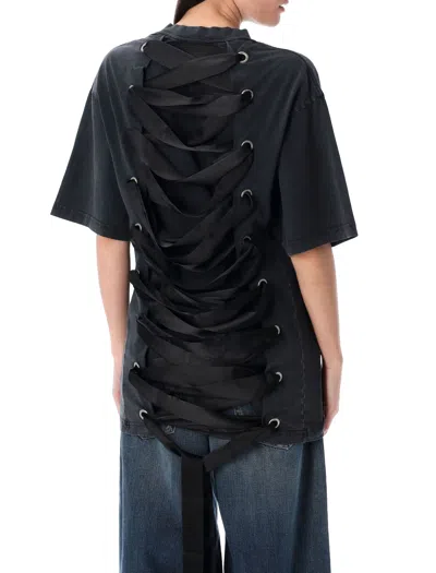 Balenciaga Ribbon Details T-shirt In Blue