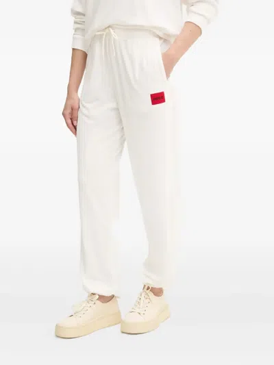 Hugo Boss Logo-patch Track Pants In Neutral