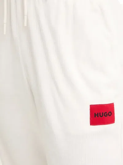 Hugo Boss Logo-patch Track Pants In Neutral