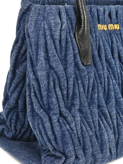 Pre-owned Miu Miu 2010s Matelasse Denim Handbag