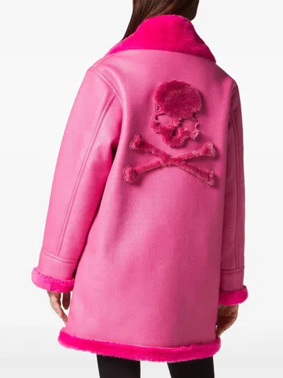 Philipp Plein Eco Mutton Aviator Skull&bones Coat