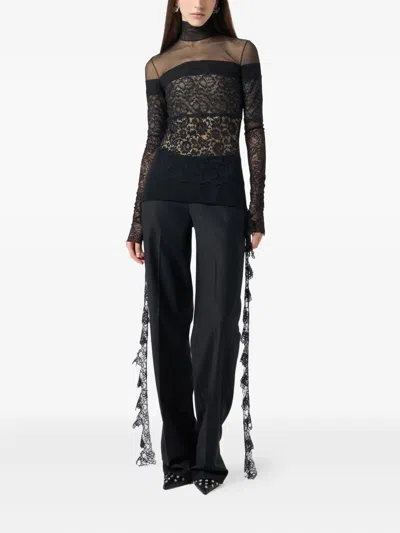 Blumarine Lace-detail Trousers In Black