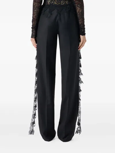 Blumarine Lace-detail Trousers In Black
