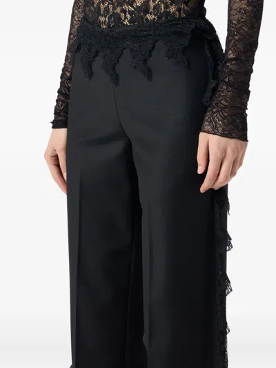 Blumarine Lace-detail Trousers In Black