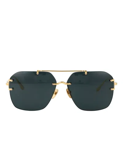 Linda Farrow Reyner Titanium Sunglasses In Gold