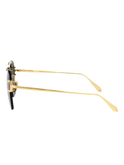 Linda Farrow Reyner Titanium Sunglasses In Gold