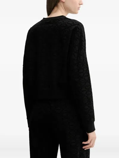 Hugo Boss Lokky Embossed-pattern Top In Black