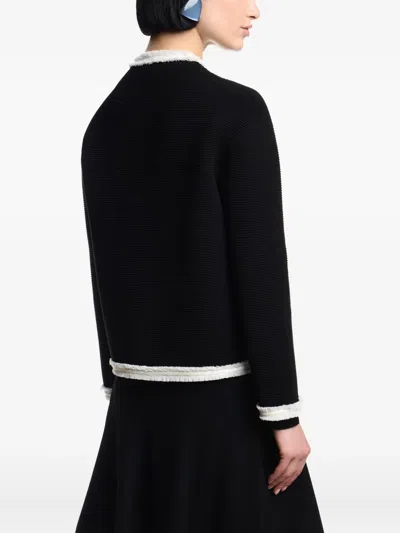 Emporio Armani Fringe-trim Ottoman Ribbed Blazer
