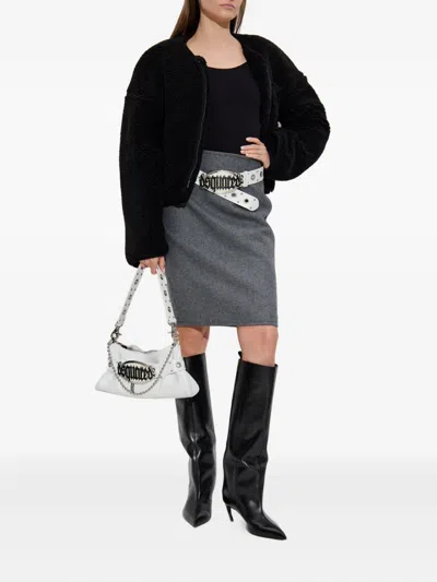 Dsquared2 Wool Pencil Skirt In Gray