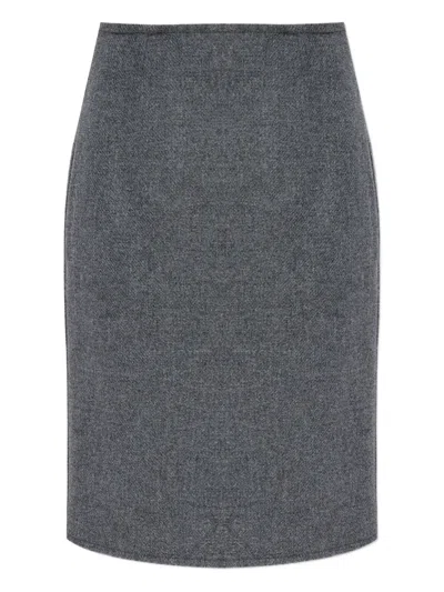 Dsquared2 Wool Pencil Skirt In Gray