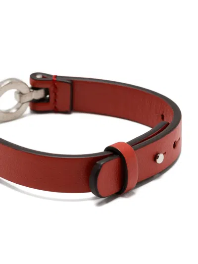 Ferragamo Double-gancini Bracelet In Red