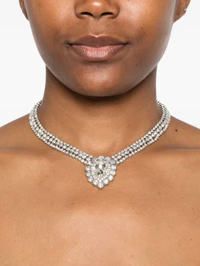 Alessandra Rich Crystal-embellished Necklace In Metallic