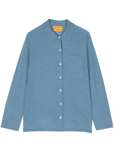 Guest In Residence Showtime Cashmere Buttoned Shirt In Blue
