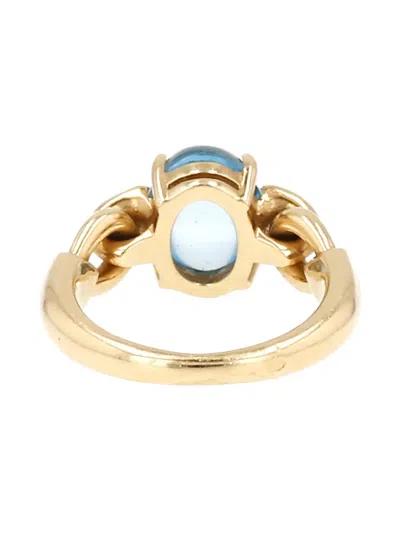 Pre-owned Bvlgari Yellow Gold Topaz And Diamonds Ring