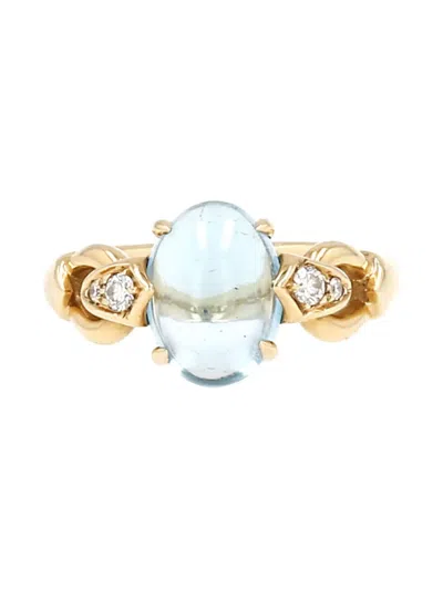 Pre-owned Bvlgari Yellow Gold Topaz And Diamonds Ring