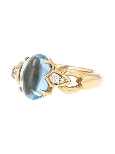 Pre-owned Bvlgari Yellow Gold Topaz And Diamonds Ring