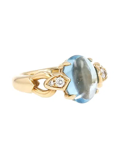 Pre-owned Bvlgari Yellow Gold Topaz And Diamonds Ring
