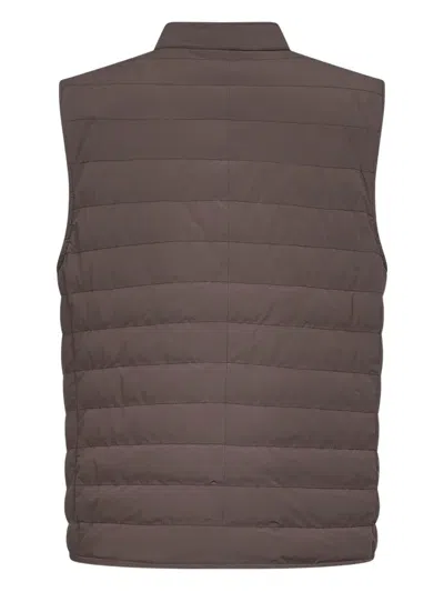 Brunello Cucinelli Quilted Snap-button Gilet In Brown