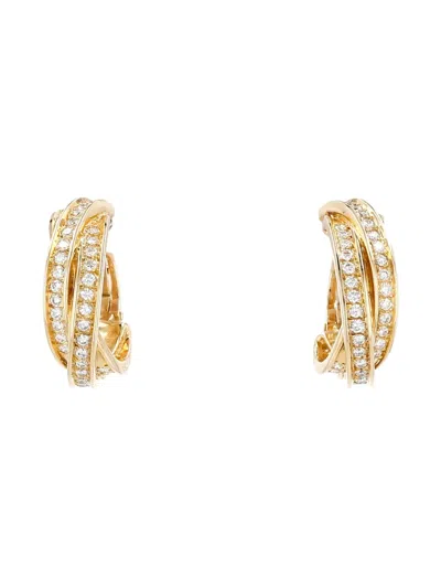 Pre-owned Cartier Yellow Gold Trinity Diamond Earrings
