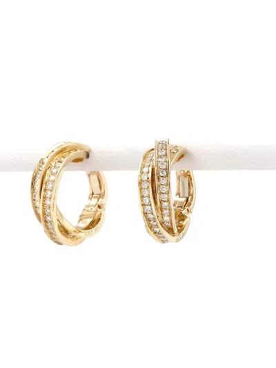 Pre-owned Cartier Yellow Gold Trinity Diamond Earrings