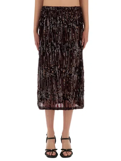 Baum Und Pferdgarten Midi Skirt Jaino In Brown