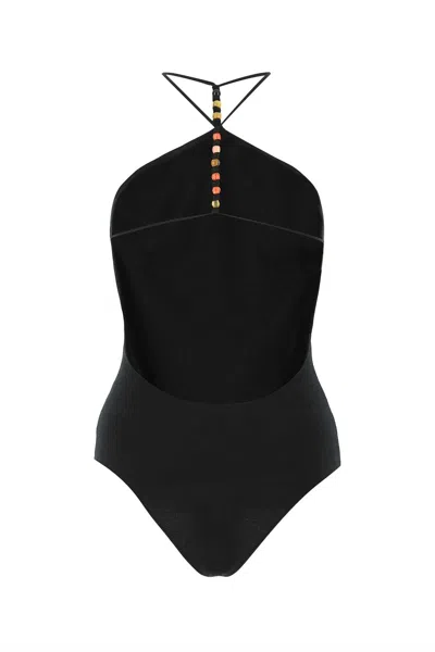 Bottega Veneta Black Stretch Cashmere Blend Bodysuit In Black