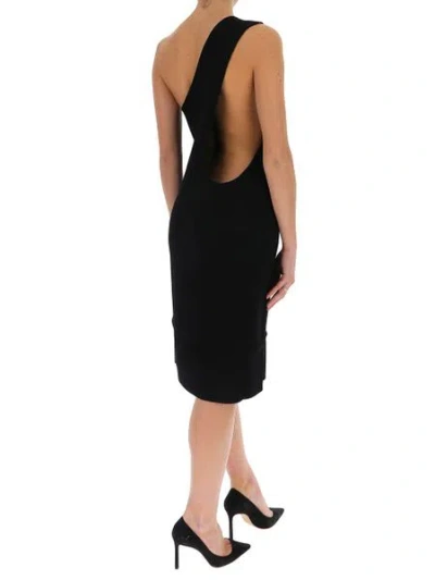 Bottega Veneta One Shoulder Twisted Dress In Black