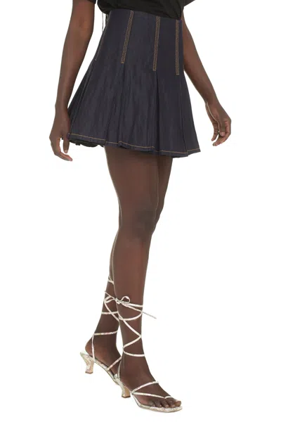 Bottega Veneta Dark Blue Denim Mini Skirt