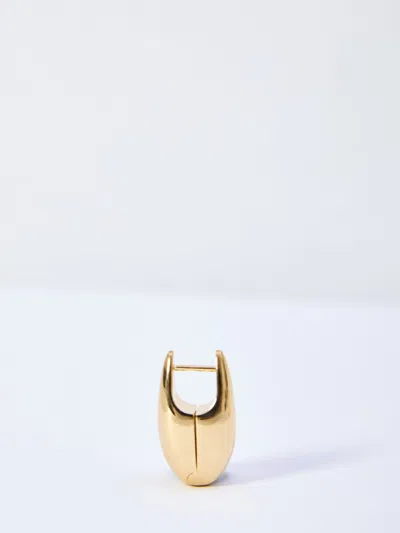 Bottega Veneta Circular Gold Hoop Earrings In Brown