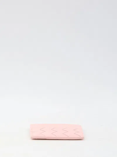Bottega Veneta Pink Intrecciato Card Holder