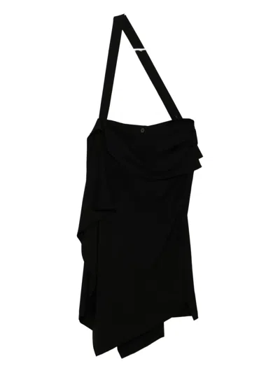 Yohji Yamamoto Drape Wrap Skirt In Black