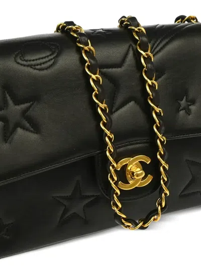 Pre-owned Chanel 1995 Medium Star Stitch Classic Single Flap Shoulder Bag