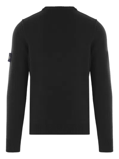 Stone Island Light Rws Pure Wool Sweater In Black