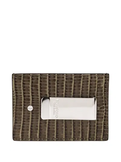 Tom Ford Embossed Cardholder In Brown