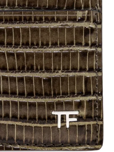 Tom Ford Embossed Cardholder In Brown