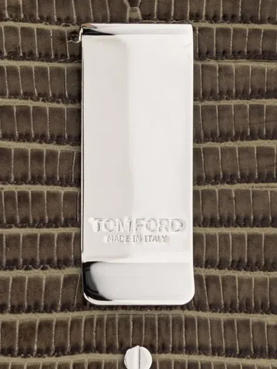 Tom Ford Embossed Cardholder In Brown