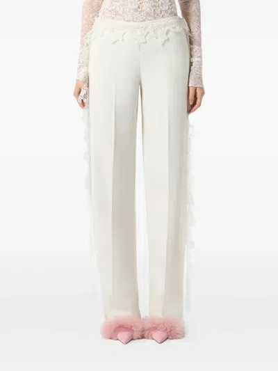 Blumarine Lace-detail Trousers In White