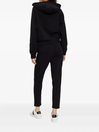 Ea7 Organic Cotton-blend Tracksuit With Oversized Logo In Black