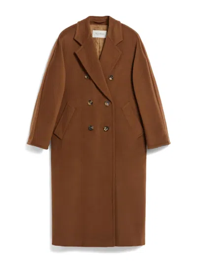 Max Mara 101801 Double-breasted Wool Coat In Brown