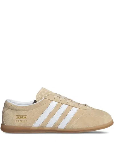 Adidas Originals Gazelle Lo Pro Three-stripe Suede Sneakers In Neutral