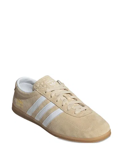 Adidas Originals Gazelle Lo Pro Three-stripe Suede Sneakers In Neutral