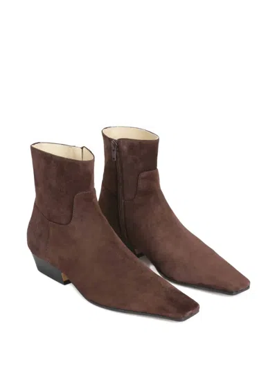 Khaite Marfa Suede Square-toe Boots