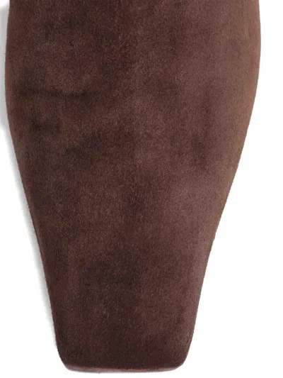 Khaite Marfa Suede Square-toe Boots